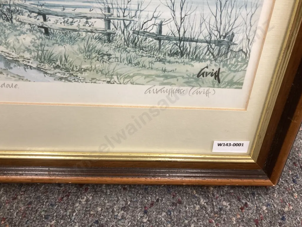 Framed Artwork by Griff Titled  'Arthington, Lower Wharfedale' 305/500, 47 x 57cm Image 1++