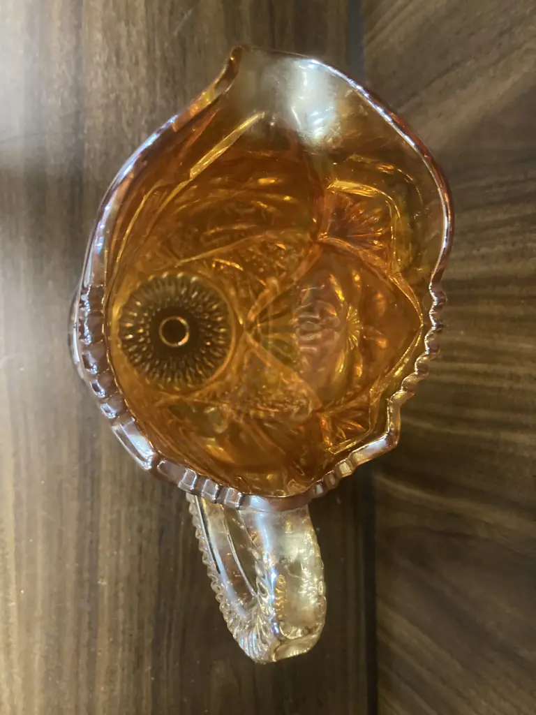 Vintage Imperial Glass 474 Marigold Carnival Glass Pitcher, H19cm Image 1++