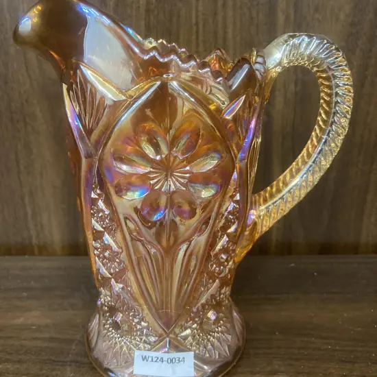 Vintage Imperial Glass 474 Marigold Carnival Glass Pitcher, H19cm