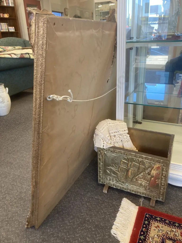 Vintage Large Gilt Ornate Rectangular Mirror, 1100 x 1350cm Image 1++