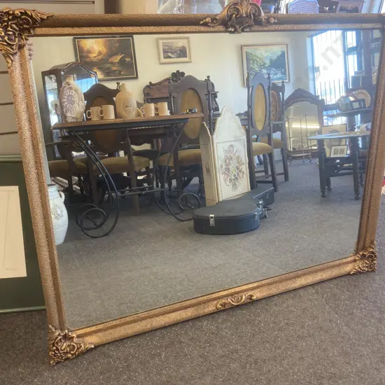 Vintage Large Gilt Ornate Rectangular Mirror, 1100 x 1350cm