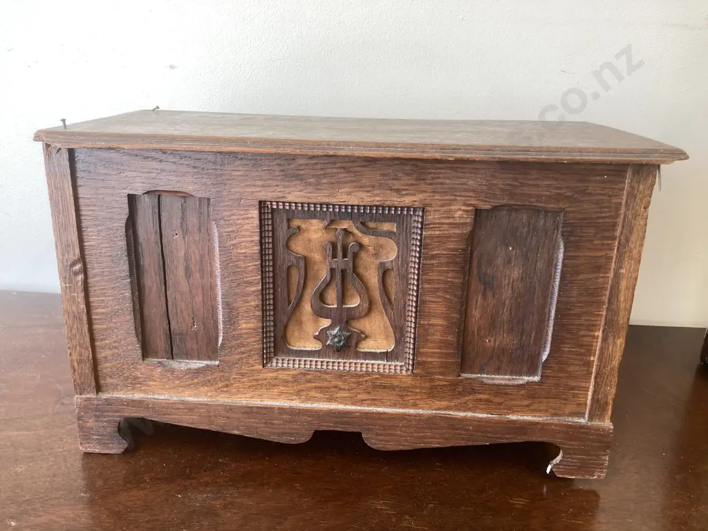 Antique Georgian Symphonion Music Box With 13 Discs, Plays Well But AF Condition, H23 L38 D18cm Image 1++
