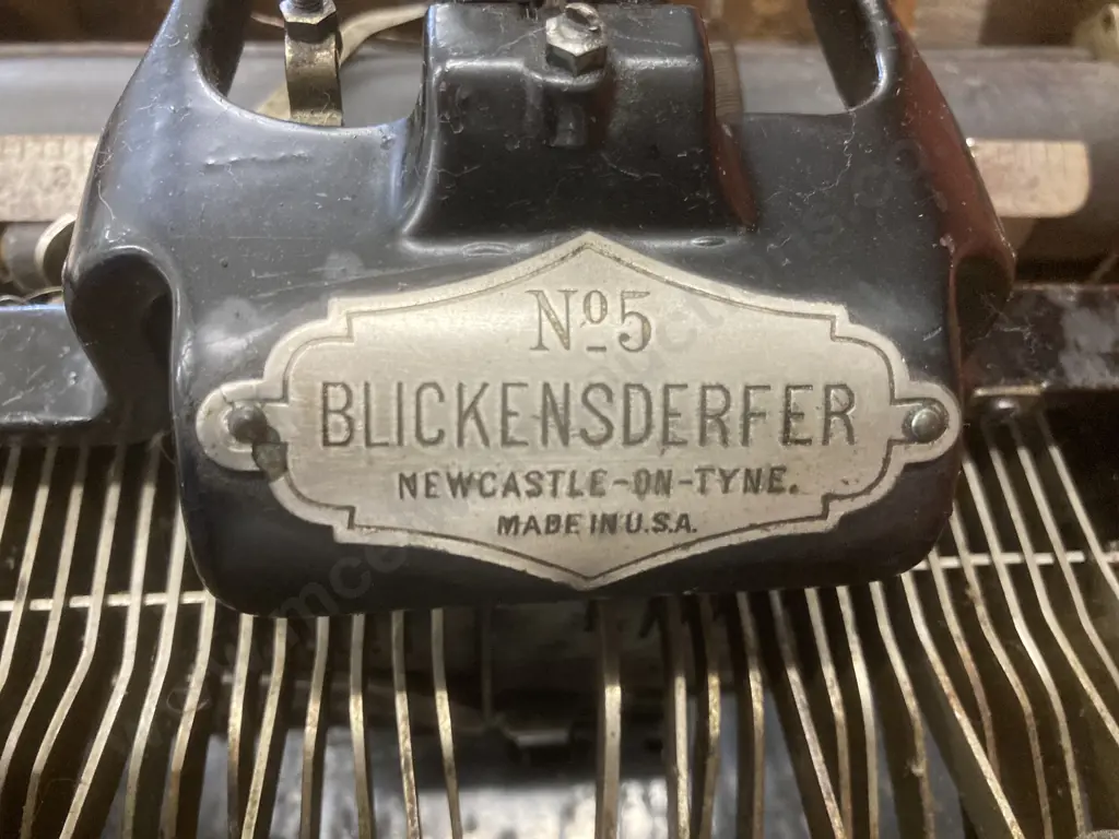 Antique Vintage Blickensderfer Portable Typewriter #5, Newcastle-On-Tyne. Made In USA In Original Wooden Case Image 1++