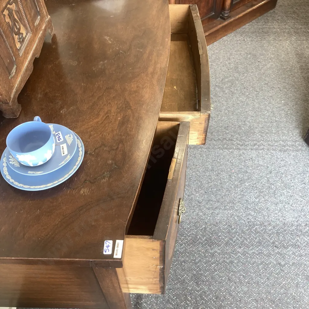 Federal Style Crotch Mahogany Inlaid Antique Sideboard Buffet With 4 x Lion Head Ring Pulls Image 1++