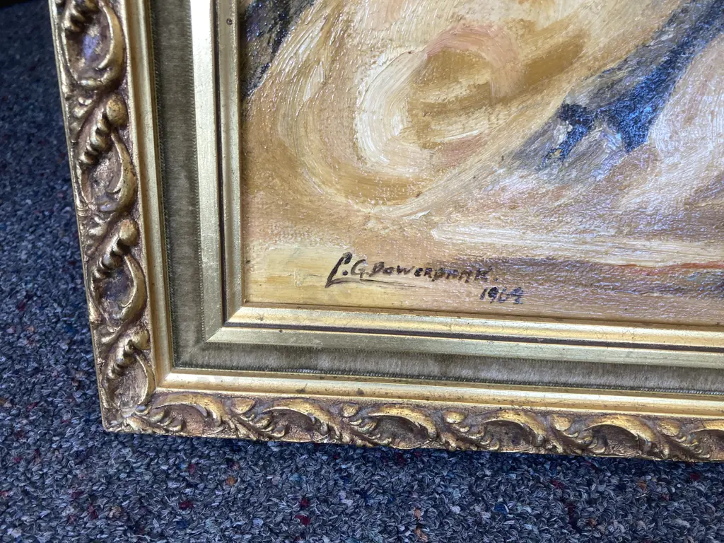Original Oil By LG Bowerbank 1969 'Matador & Bull' Gilt Frame, 70 x 54cm Image 1++