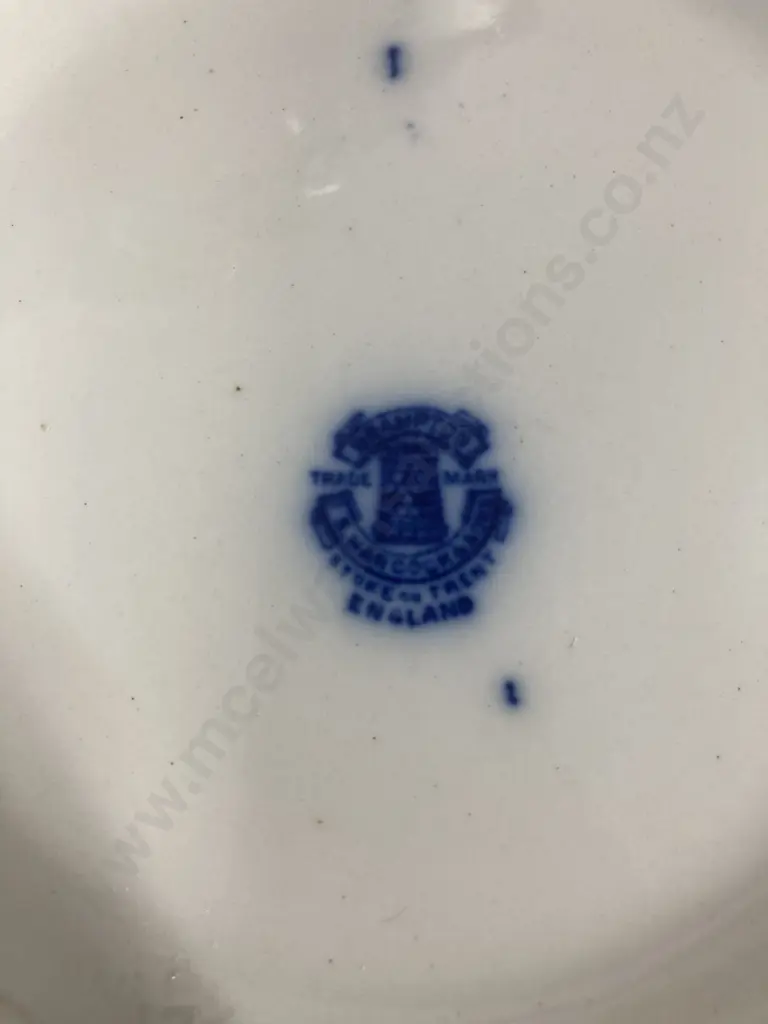 Antique Brampton England Blue Flow Wash Jug & Bowl Set, H30cm, Dia 39cm Image 1++
