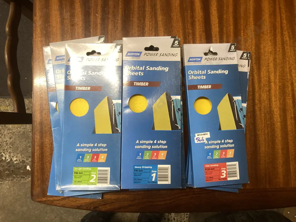 Norton Orbital Sanding Sheet Packs x 21, Timber Assorted P40 P80 & P120 Grit Image 1++
