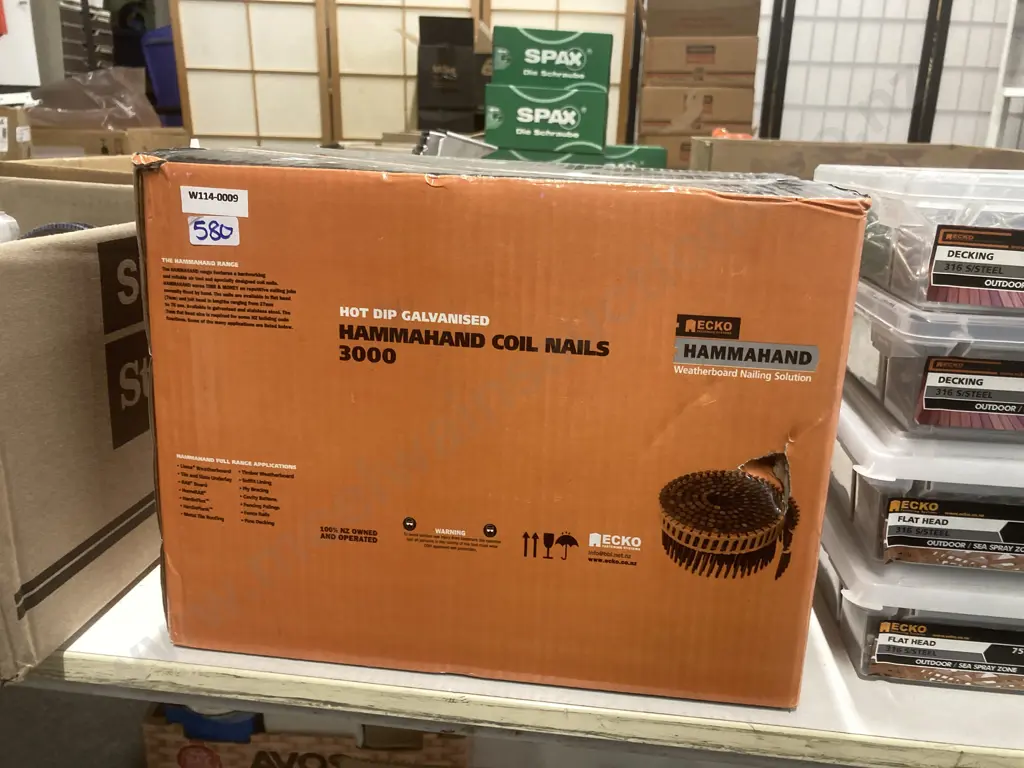Ecko Hammahand Coil Nails 3000, 2.80 x 60 Jolt Head, Galvanised Image 1++