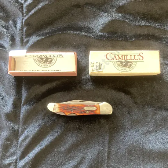 Rare Camillus Copperhead Dual Lockback Serrated Pocket Knife Model 707 NY USA Early 1990's