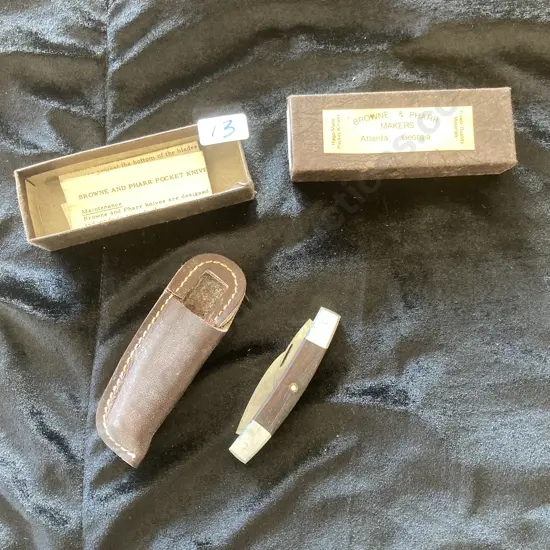 Vintage Original Handmade Browne & Pharr 2 Blade Penknife, With Original Box & Instructions