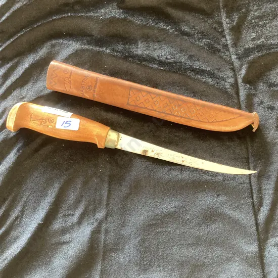 Vintage Rapala J.Marttiini Fish Filet Knife With Sheath Made In Finland