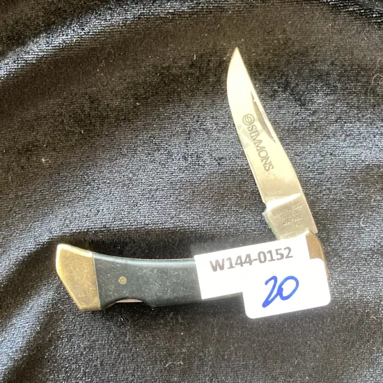 Vintage 5" Simmons Scopes Lockback Lock Blade Pocket Knife Made In Japan