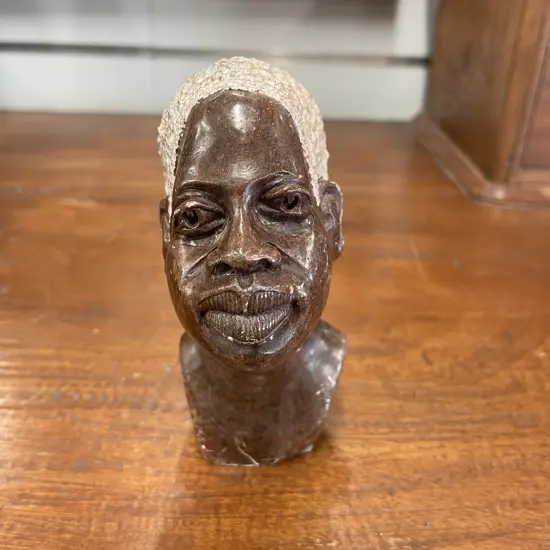 Carved African Marble Bust. H11.5cm