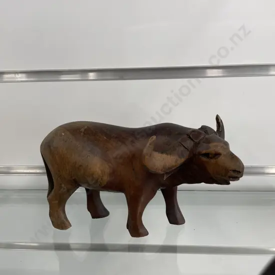 Carved Wooden Water Buffalo. H9.5, L17cm