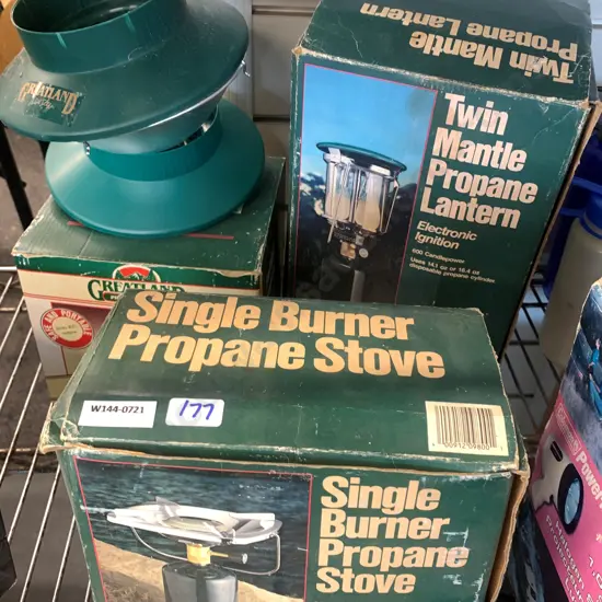Selection of Great Land items incl Twin Mantle Propane Lantern etc