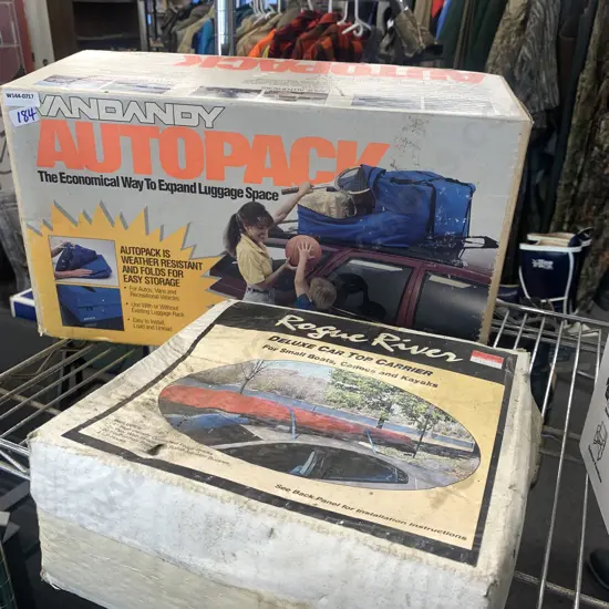 Van Dandy Auto Pack back pack with Rogue Deluxe Gear Top Carrier