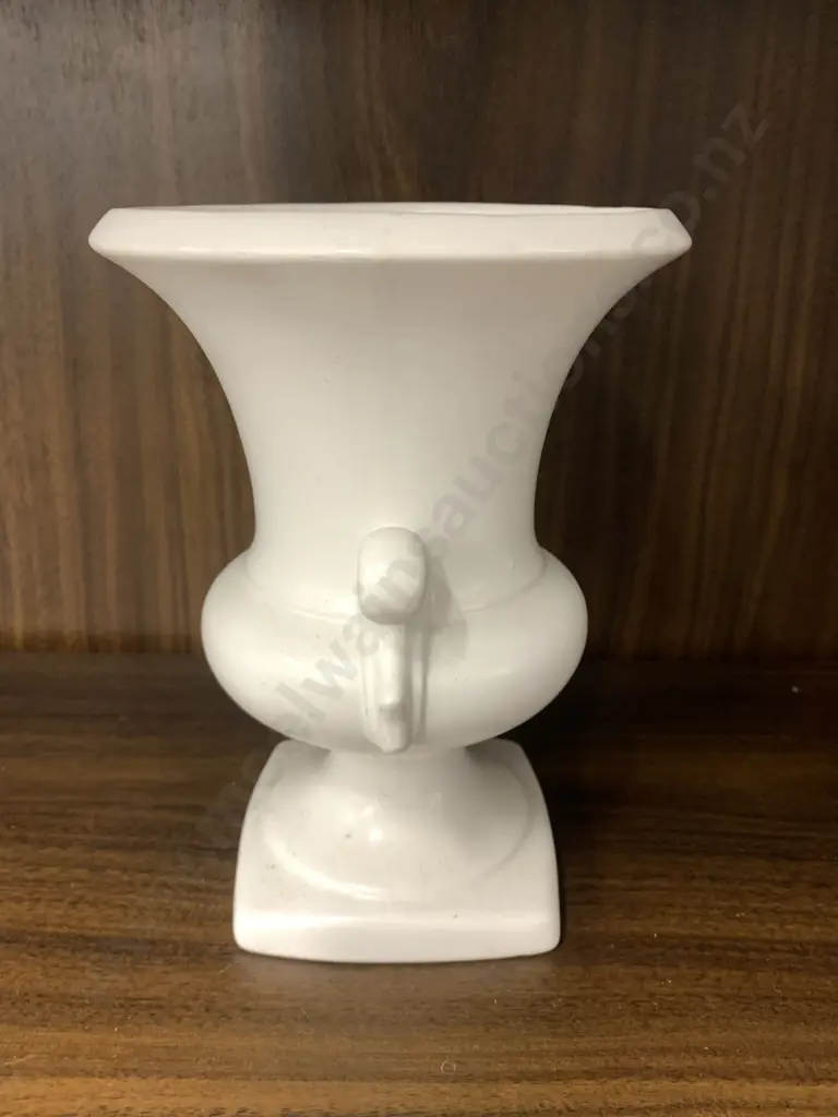 Crown Lynn #2101 Scroll Eared Urn With Square Base, H17cm Image 1++