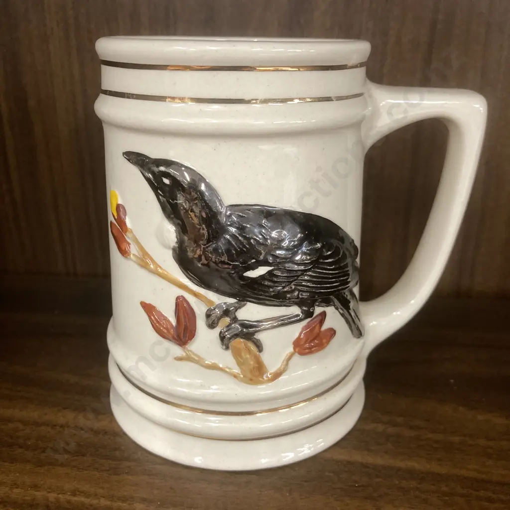 Jim Beam Bottle Clubs Of NZ 1983 Convention Tankard 'Tui', H12.5 W13cm, Marked On Base Image 1++