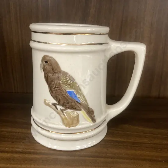 Jim Beam Bottle Clubs Of NZ 1985 Convention Tankard 'Kea', H12.5 W13cm, Marked On Base