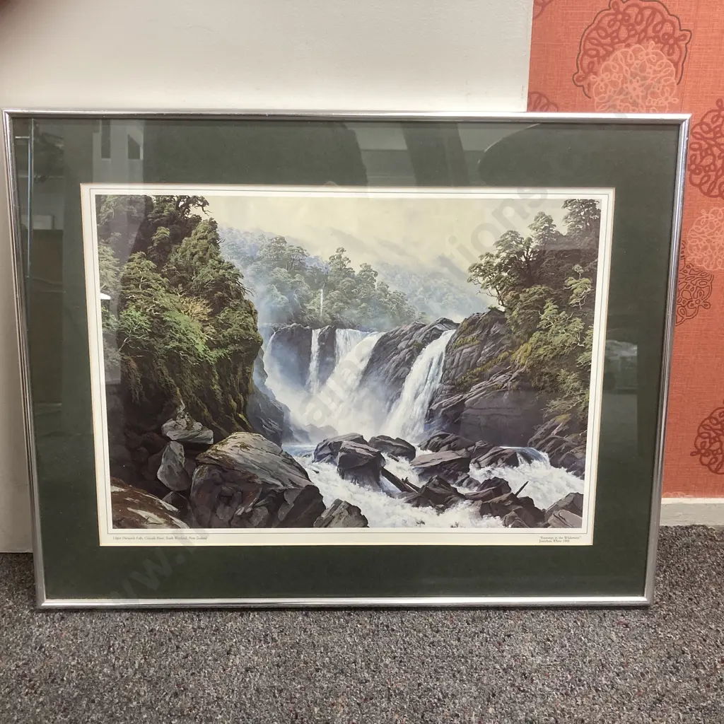 Framed Artwork by Jonathan White 1988 Footsteps In The Wilderness (Cascade River), 46 x 59cm Image 1++