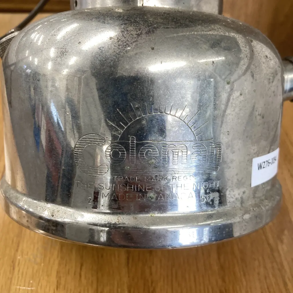 Vintage 1950 Coleman Canada Sunshine Of The Night Lantern, 237 Empire, Chrome Sea Green H35cm, Replacement Globe Fitted Image 1++