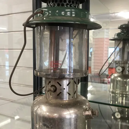 Vintage 1950 Coleman Canada Sunshine Of The Night Lantern, 237 Empire, Chrome Sea Green H35cm, Replacement Globe Fitted