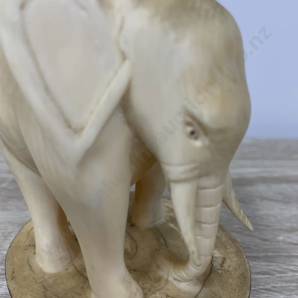 Ivory Carved Elephant Tusk H13cm. Carved from tusk. Beautiful detail Image 1++