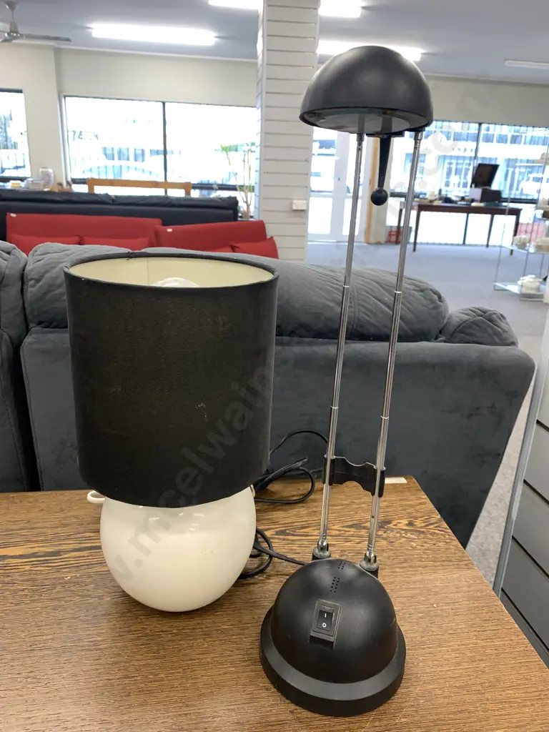 Table Lamp Cream Base With Black Shade H30cm & Black Image Collection Desk Lamp H44cm Lamp   Image 1++