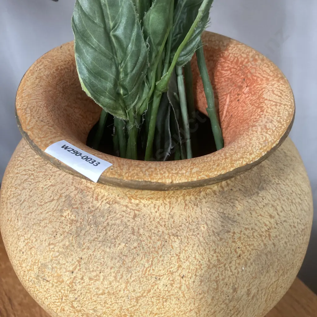Terracotta Vase & Artificial Flowers Image 1++