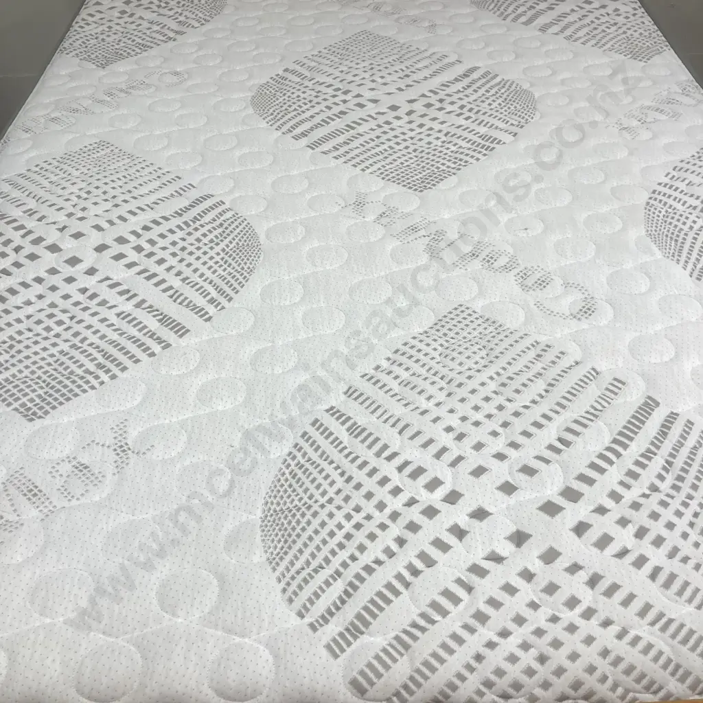 Queen Size Wooden Slat Bed With A Sealy Posture Premier City Twilight Firm Mattress Image 1++