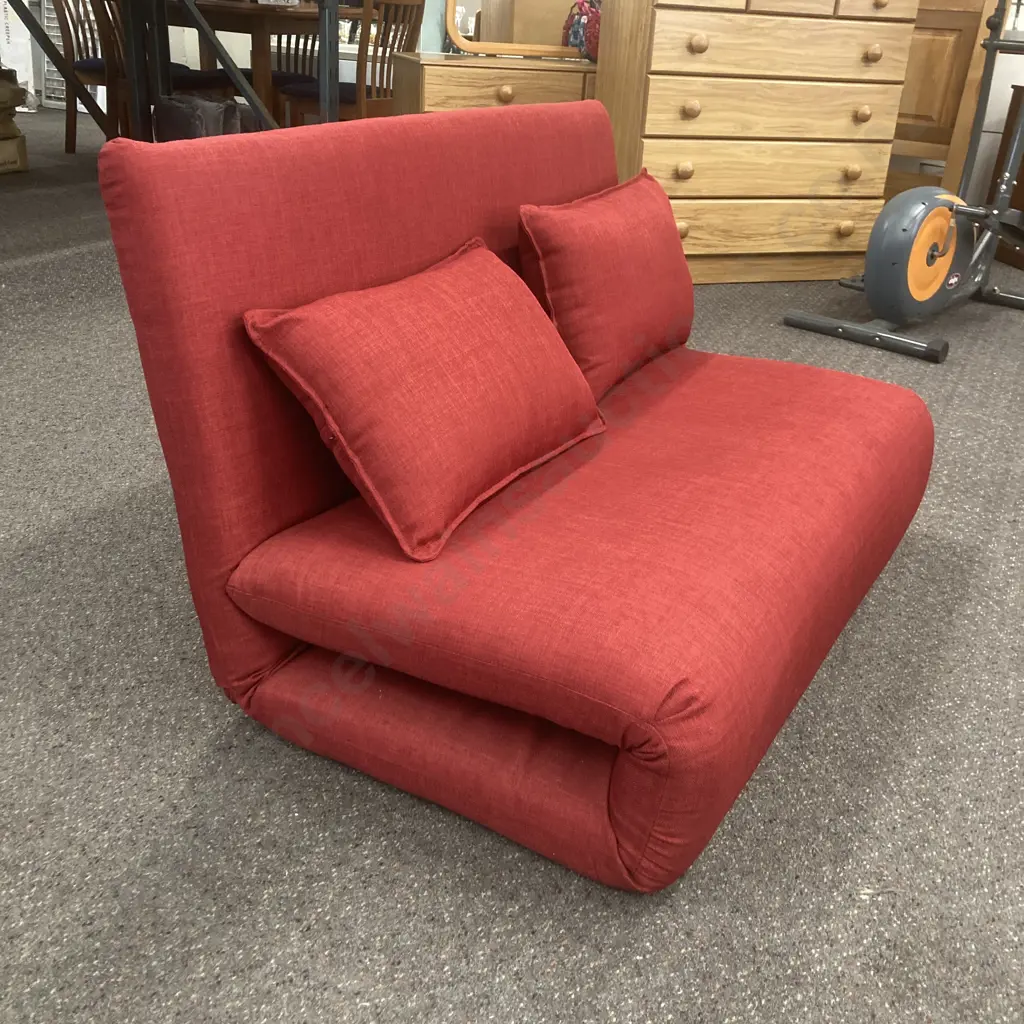 iFurniture Fidel Convertible Two Seater Sofa Bed, Burgundy, 70 x 120cm Image 1++