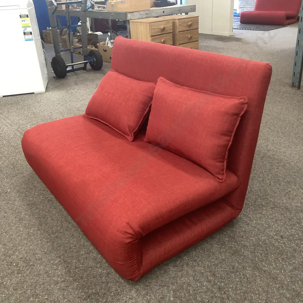 iFurniture Fidel Convertible Two Seater Sofa Bed, Burgundy, 70 x 120cm Image 1++