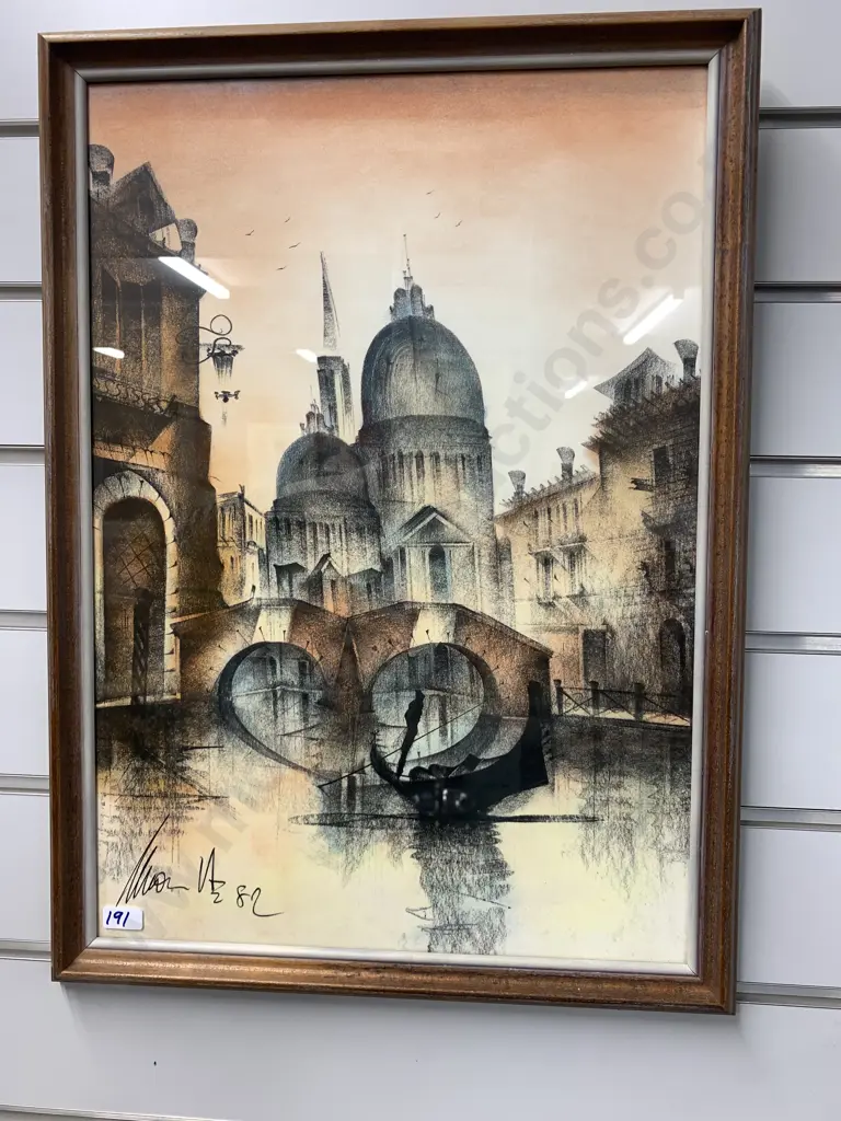Framed Vintage Artwork 'River Scene' Signed By Artist, 55 x 40cm Image 1++