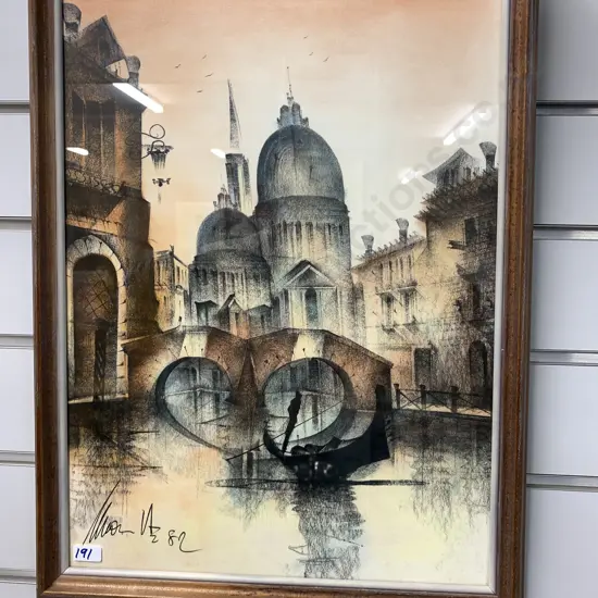 Framed Vintage Artwork 'River Scene' Signed By Artist, 55 x 40cm