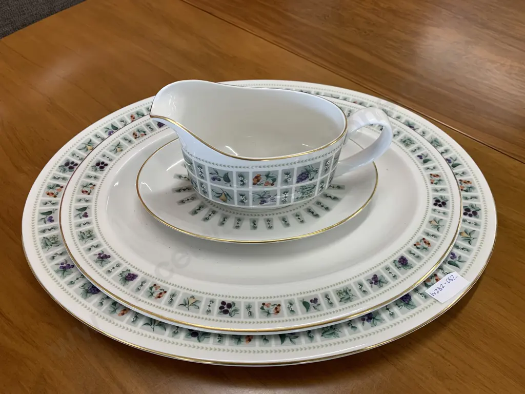 Royal Doulton 'Tapestry' TC1024 Oval Serving Platters x2 Including Gravy Boat and Under Plate Image 1++