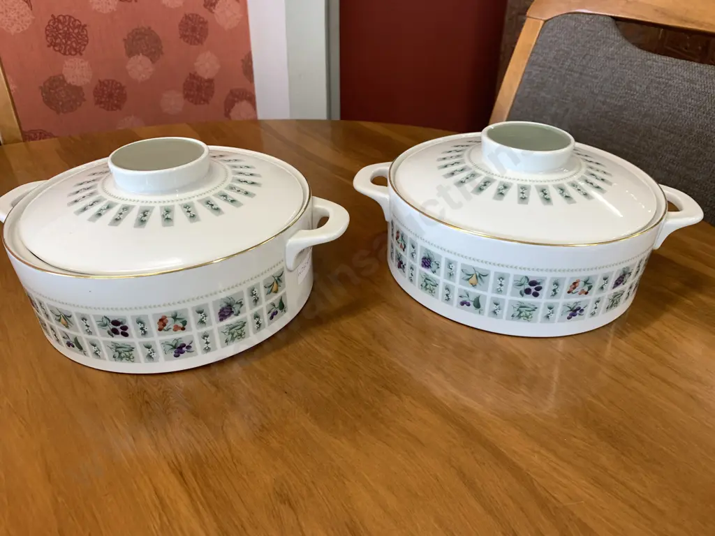 Royal Doulton 'Tapestry' TC1024 Lidded Serving Dishes x2 Image 1++