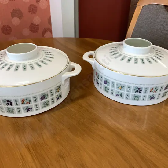 Royal Doulton 'Tapestry' TC1024 Lidded Serving Dishes x2