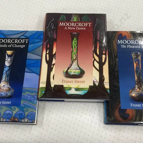 Moorcroft 'The Phoenix Years', 'Winds Of Change' & 'A New Dawn' By Fraser Street Hardcovers & Dust Jackets