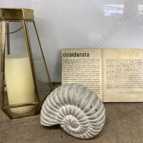 Desiderata Wall Plaque, Candle Holder, Shell Ornament