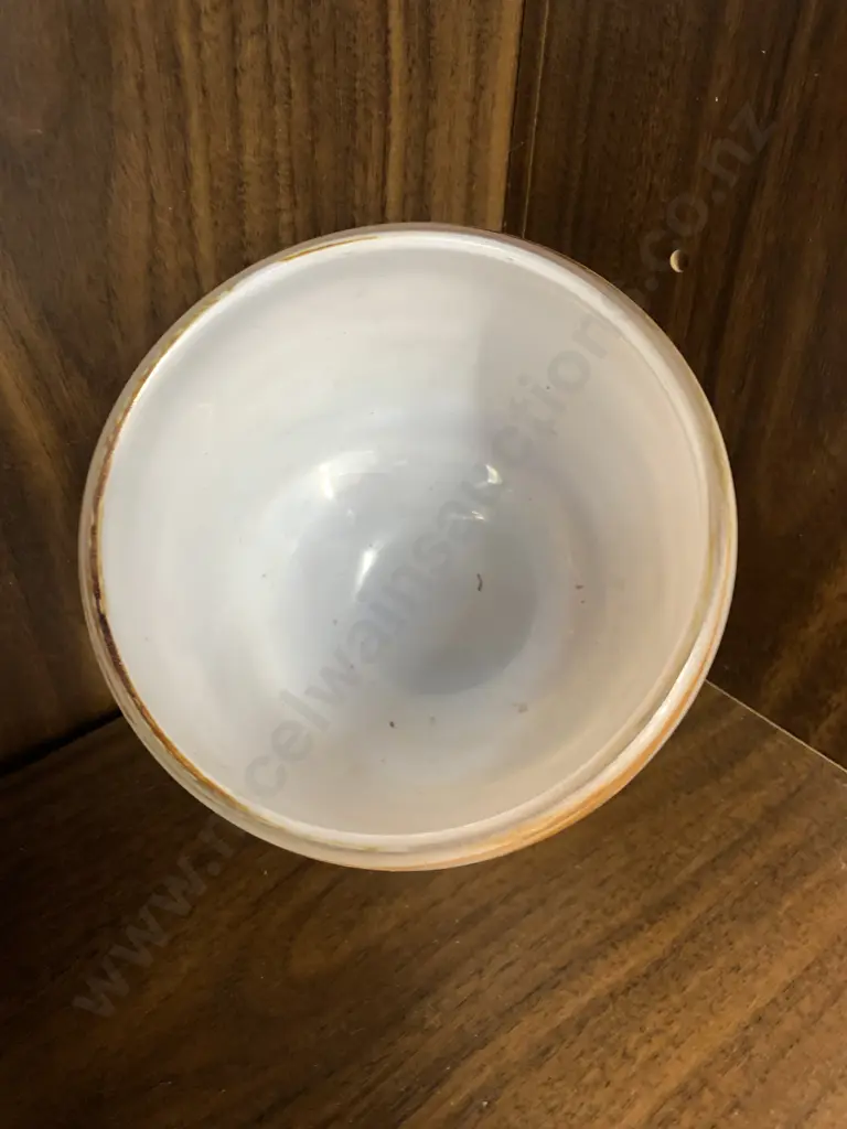 Art glass Bowl, White / Terracotta, 10 x 12cm Image 1++