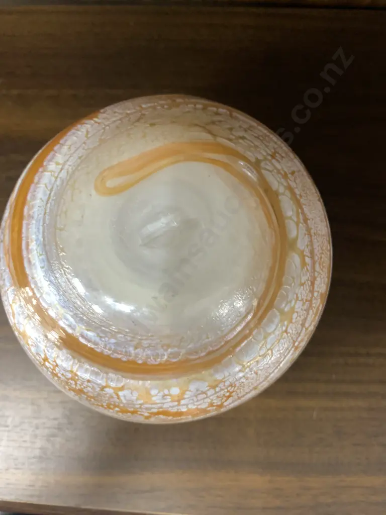 Art glass Bowl, White / Terracotta, 10 x 12cm Image 1++