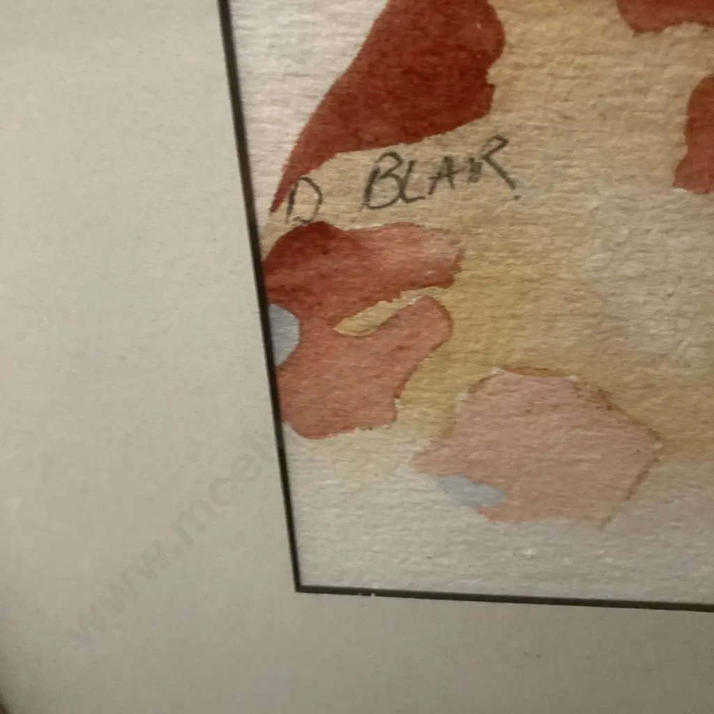 Original Water Colour By D Blair of a Lady In A Sundress, Ornate Silver Colour Frame, 97 x  74cm Image 1++