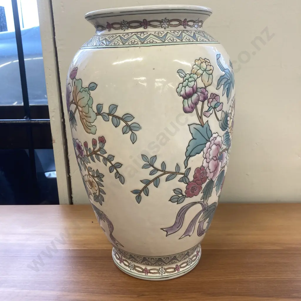 Vintage Floral Oriental Look Vase, H31cm Image 1++