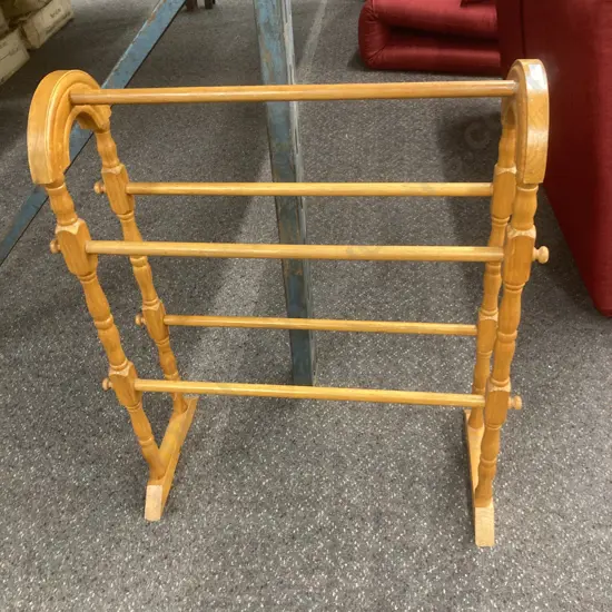 Wooden Freestanding Towel Rail, H74 W64 D19cm