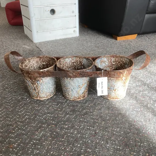 Rustic Zinc Planter Set 3 Pot, Item 3943