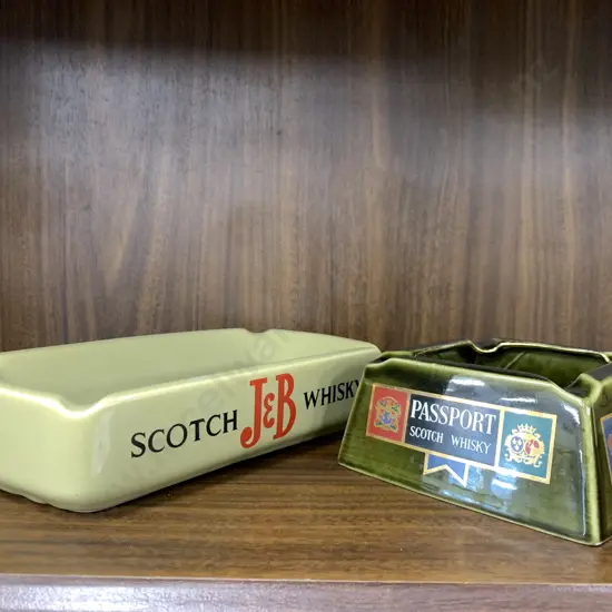 Wade Pdm Vintage Retro Rare Passport Scotch Whisky Pub Ashtray With J&B Scotch Whisky Ashtray