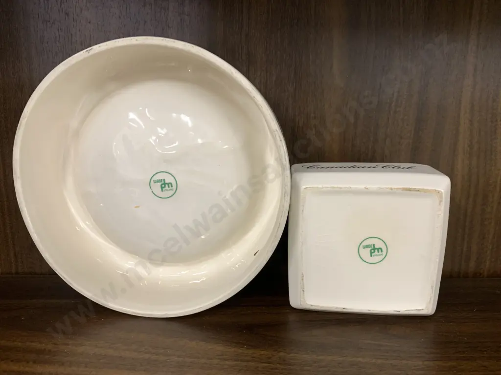Vintage Wade Pdm Advertising Ashtrays x2 Including Carlsberg & Canadian Club Image 1++