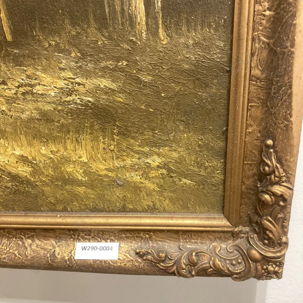 Oil Painting By Antonio Of A Landscape In An Ornate Gilt Frame, 68 x 130cm Image 1++