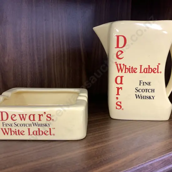 Wade Pdm Dewars White Label Fine Scotch Whiskey Water Jug H15cm & Ashtray 14x12cm