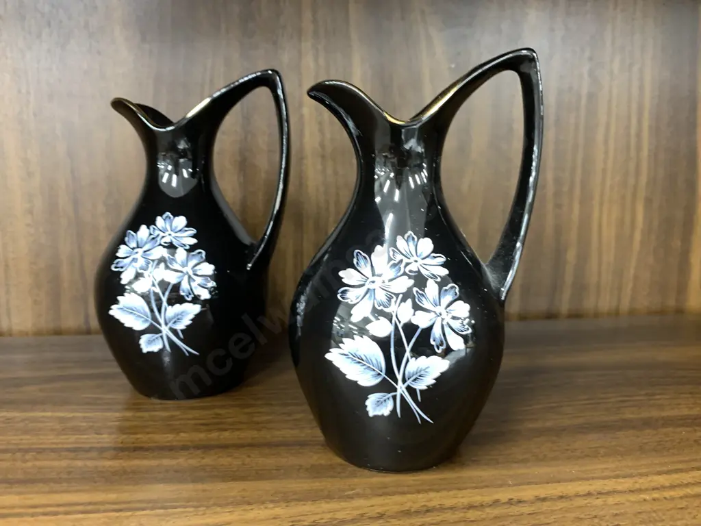 Pair Of Vintage Wade Pottery Black Forest Jugs H14.5cm Image 1++
